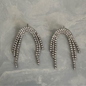 Elegant Silver Crystal Drop Earrings
